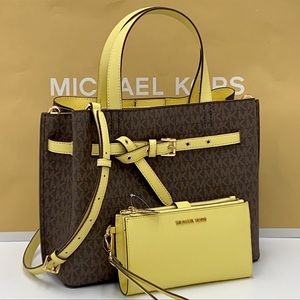MICHAEL KORS EMILIA LG SATCHEL & DOBL ZIP WRISTLET